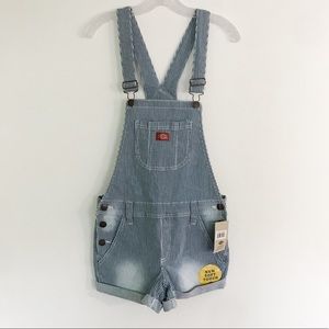 🔥Dickies Roll Hem Hickory Stripe Overall Shorts "Shortalls" || Size Med || NWT